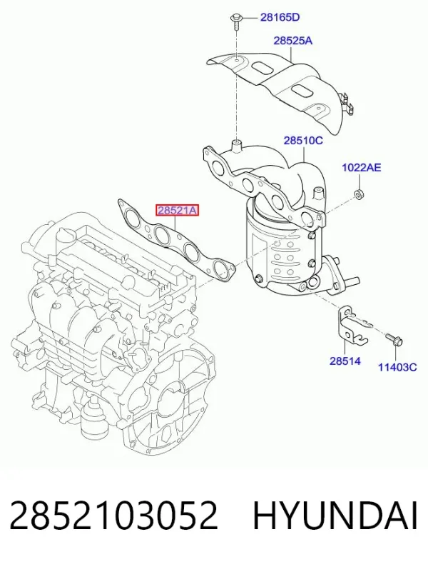 Прокладка коллектора 2852103052 Hyundai/Kia