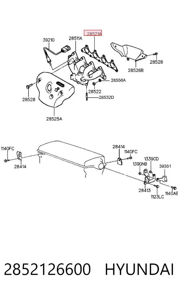Прокладка коллектора 2852126600 Hyundai/Kia