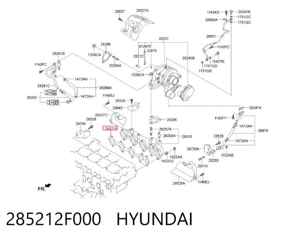 Прокладка коллектора 285212F000 Hyundai/Kia