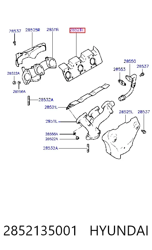 Прокладка коллектора 2852135001 Hyundai/Kia