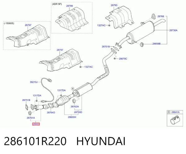 Приёмная труба 286101R220 Hyundai/Kia