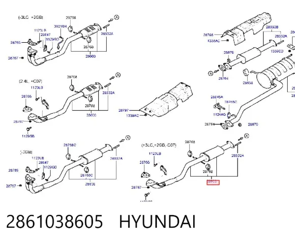 Приёмная труба 2861038605 Hyundai/Kia