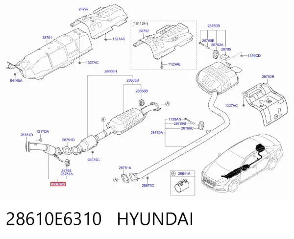 Передняя часть глушителя 28610E6310 Hyundai/Kia