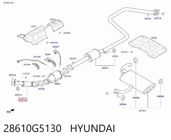 Приёмная труба 28610G5130 Hyundai/Kia