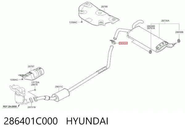 Хомут глушителя передний 286401C000 Hyundai/Kia