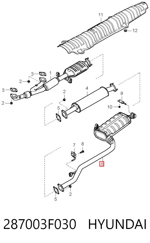 Глушитель задний 287003F030 Hyundai/Kia