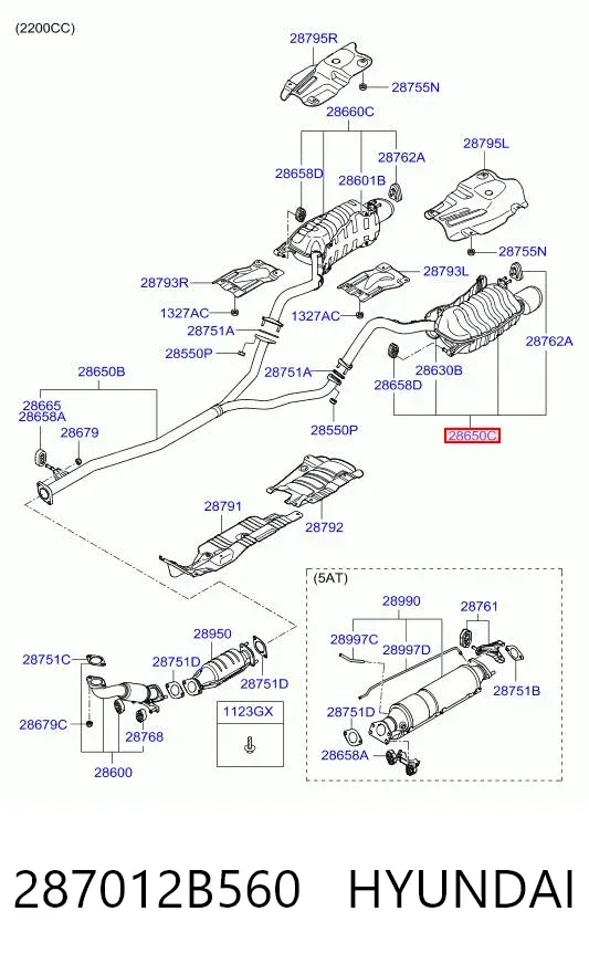 Глушитель задний 287012B560 Hyundai/Kia