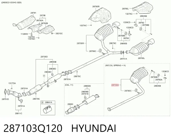 Глушитель задний 287103Q120 Hyundai/Kia