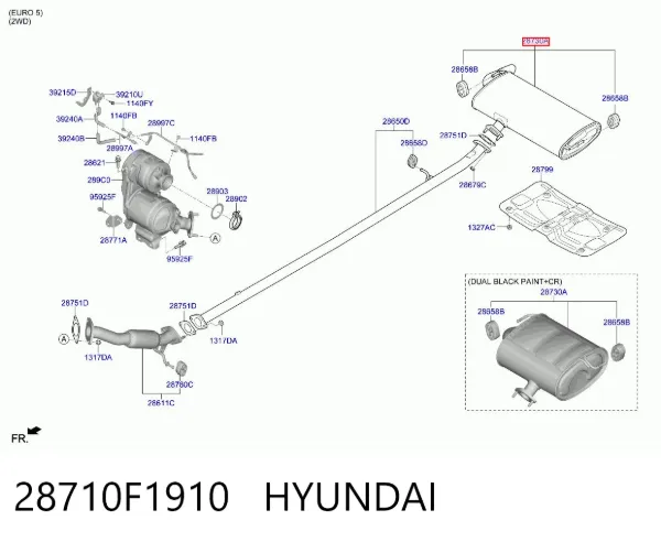 Глушитель задний 28710F1910 Hyundai/Kia