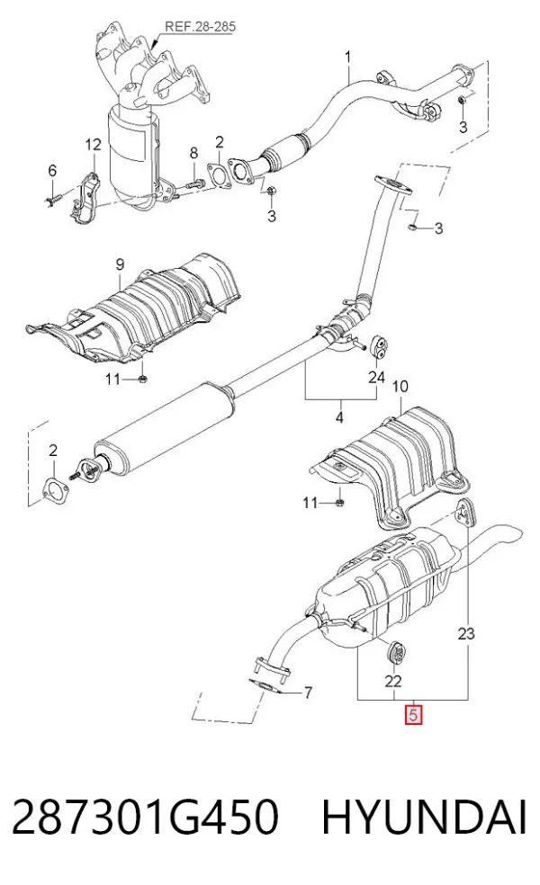 Глушитель задний 287301G450 Hyundai/Kia