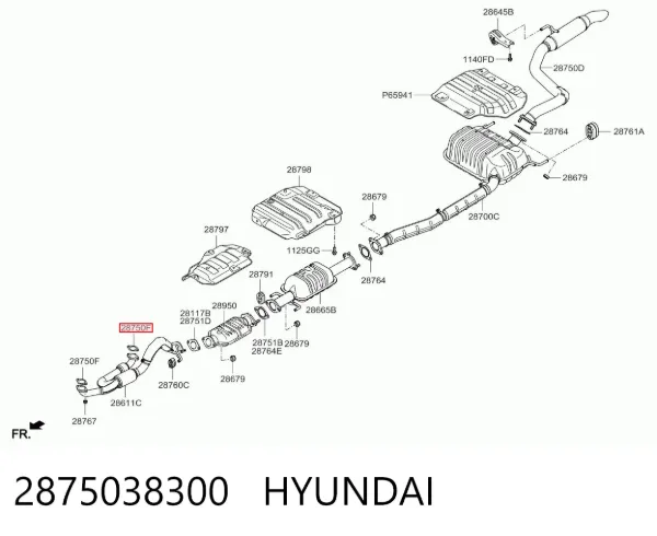Прокладка глушителя 2875038300 Hyundai/Kia