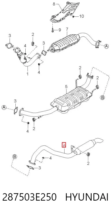 Глушитель задний 287503E250 Hyundai/Kia