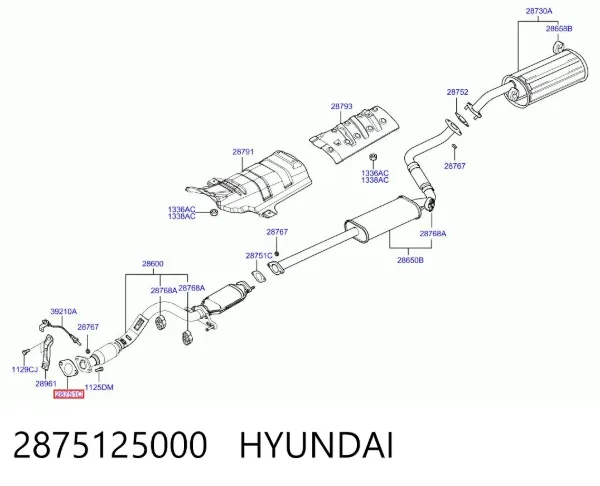 Прокладка глушителя 2875125000 Hyundai/Kia