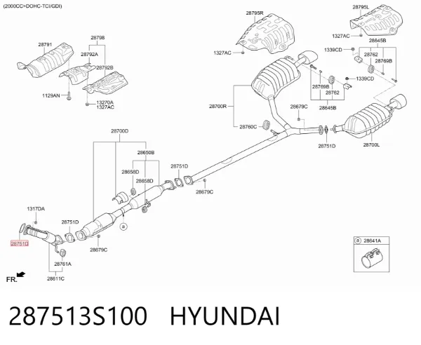 Прокладка глушителя 287513S100 Hyundai/Kia