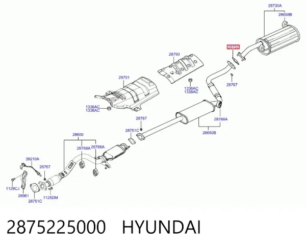 Прокладка глушителя 2875225000 Hyundai/Kia