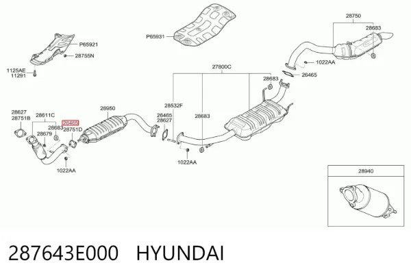  287643E000 Hyundai/Kia