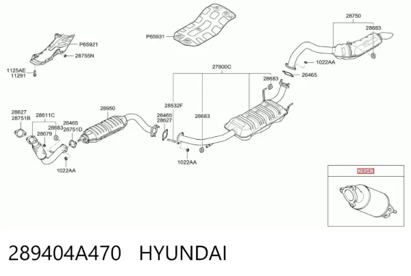 Катализатор 289404A470 Hyundai/Kia