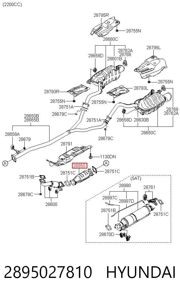 Катализатор 2895027810 Hyundai/Kia
