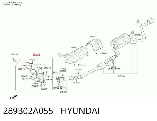 Катализатор 289B02A055 Hyundai/Kia