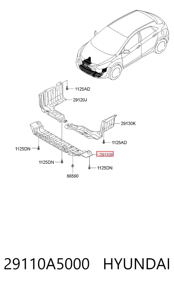 Защита двигателя 29110A5000 Hyundai/Kia