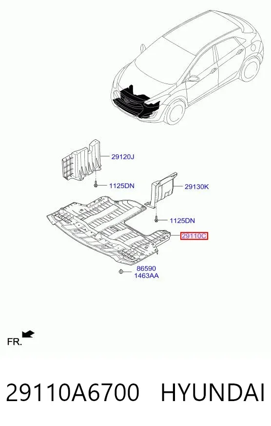 Защита двигателя 29110A6700 Hyundai/Kia