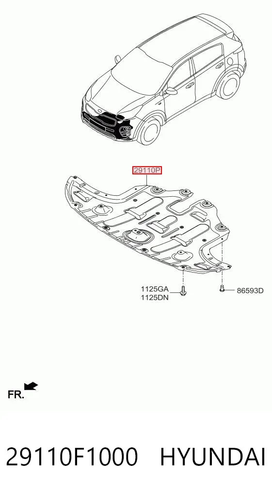 Защита двигателя 29110F1000 Hyundai/Kia