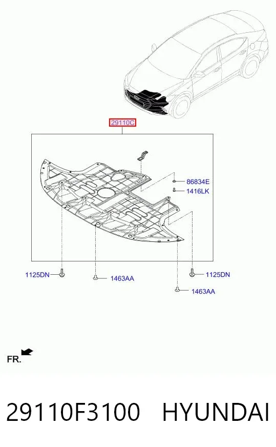Защита двигателя 29110F3100 Hyundai/Kia