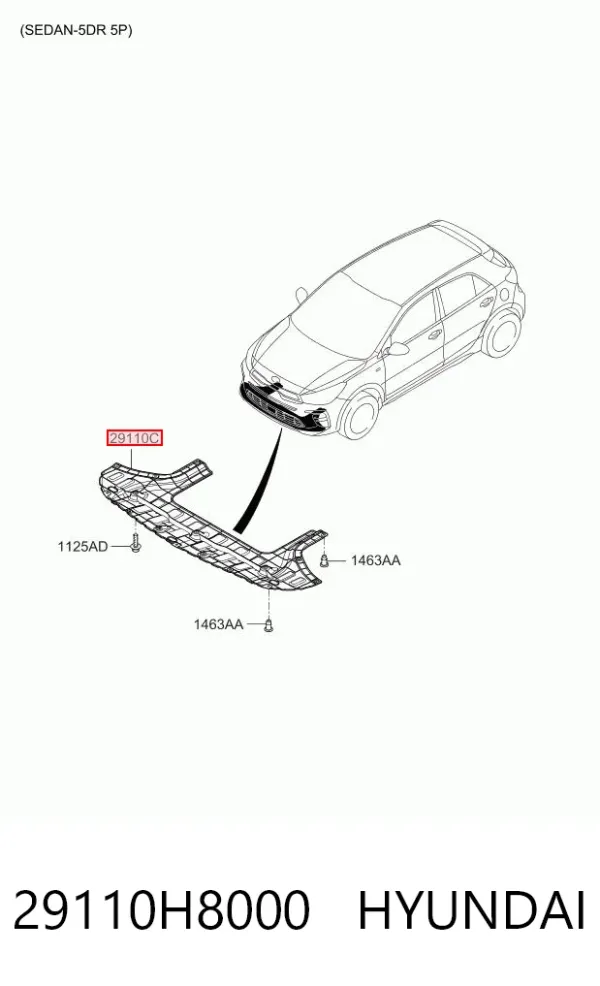 Защита двигателя 29110H8000 Hyundai/Kia