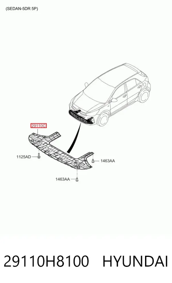 Защита двигателя 29110H8100 Hyundai/Kia