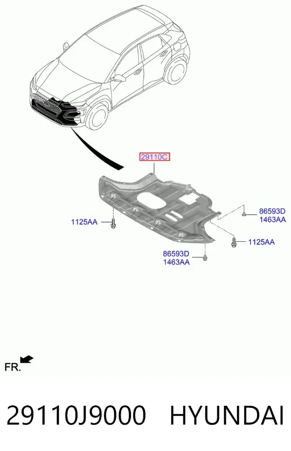 Защита двигателя 29110J9000 Hyundai/Kia