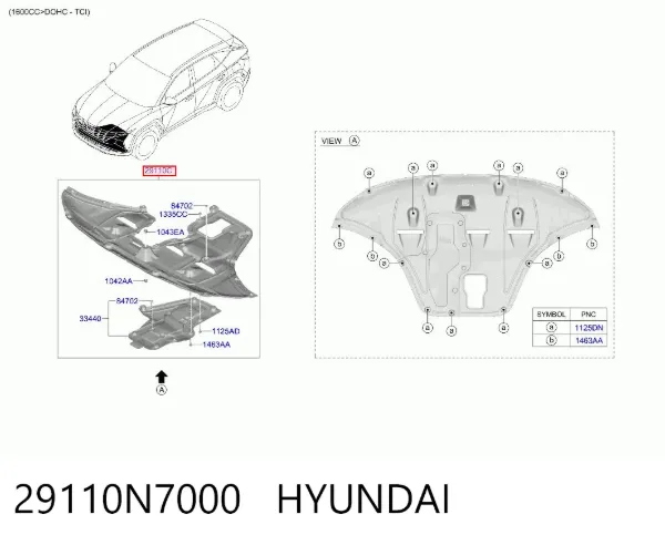 Защита двигателя 29110N7000 Hyundai/Kia