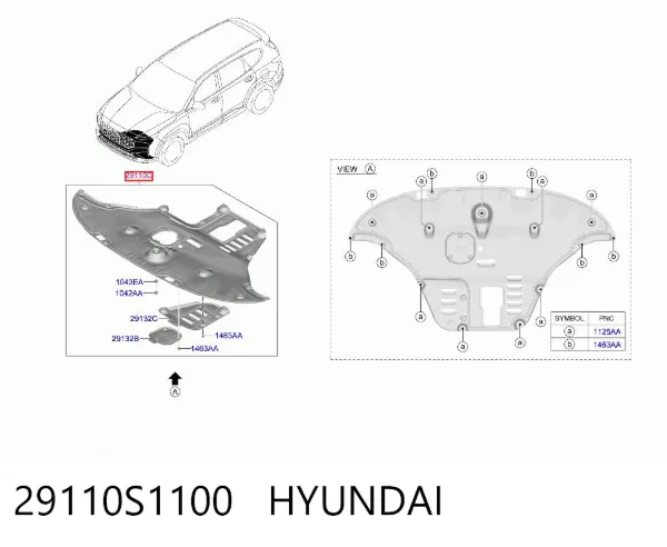 Защита двигателя 29110S1100 Hyundai/Kia