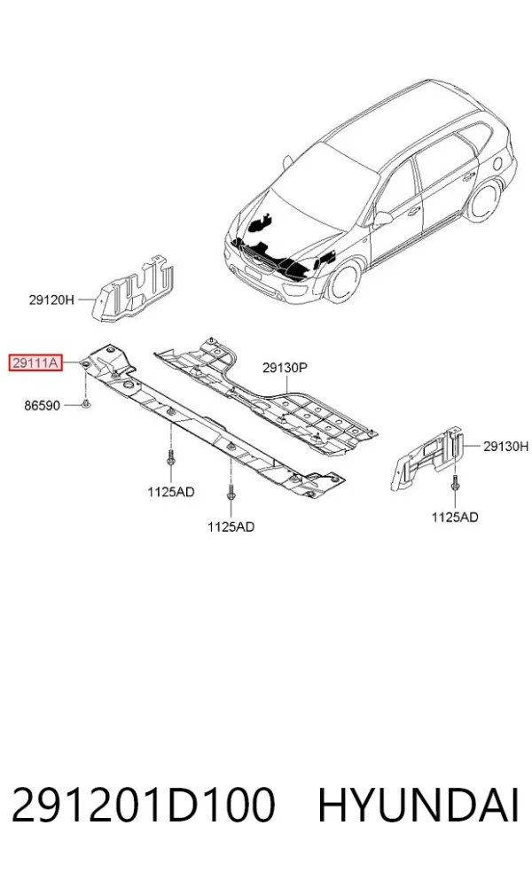 Защита двигателя 291201D100 Hyundai/Kia