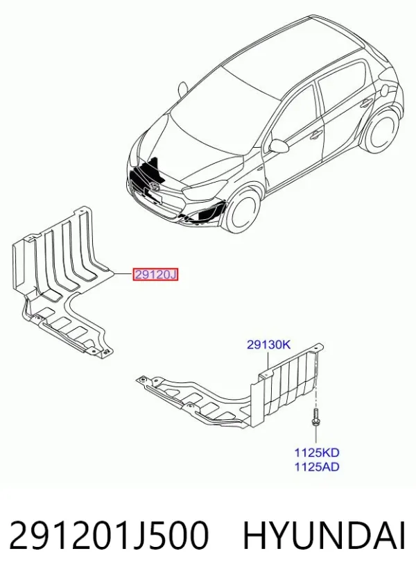 Защита двигателя правая 291201J500 Hyundai/Kia