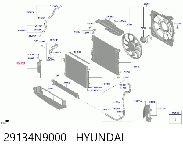 Правый дефлектор радиатора 29134N9000 Hyundai/Kia
