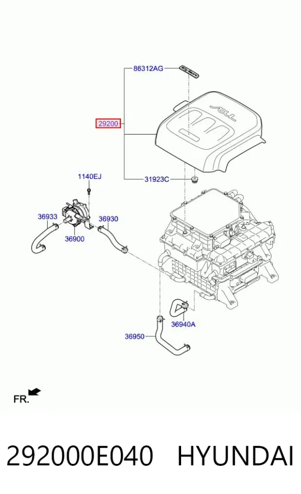 Крышка двигателя 292000E040 Hyundai/Kia