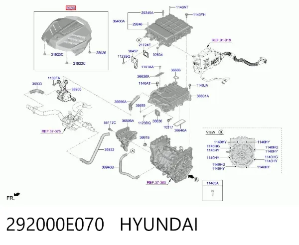 Крышка двигателя 292000E070 Hyundai/Kia