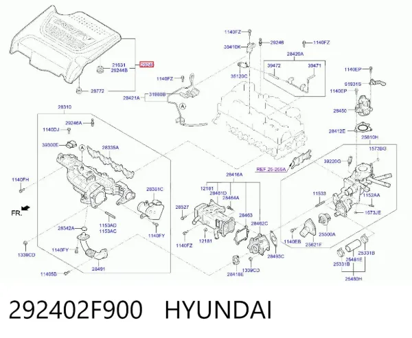 Крышка двигателя 292402F900 Hyundai/Kia