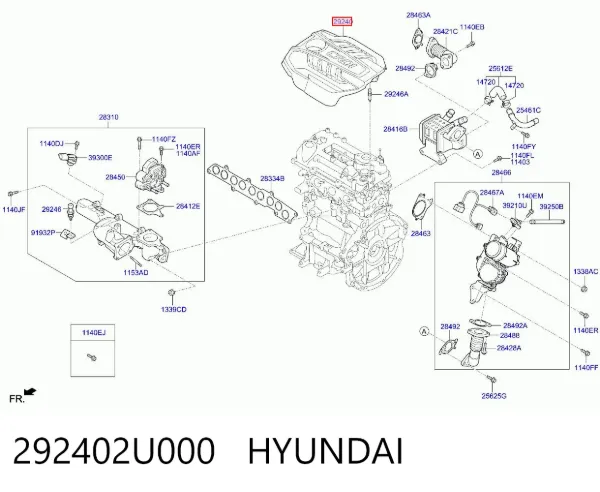 Крышка двигателя 292402U000 Hyundai/Kia