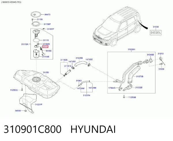 Сетка бензонасоса 310901C800 Hyundai/Kia