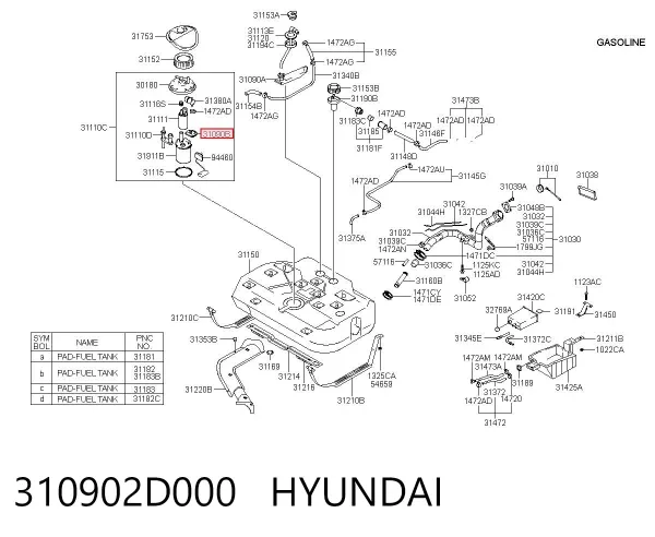 Сетка бензонасоса 310902D000 Hyundai/Kia