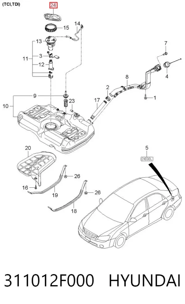 Крышка бензобака 311012F000 Hyundai/Kia