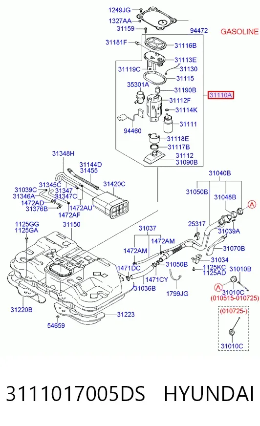 Бензонасос 3111017005DS Hyundai/Kia