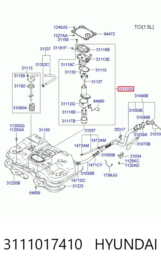 Насос топливный электрический 3111017410 Hyundai/Kia