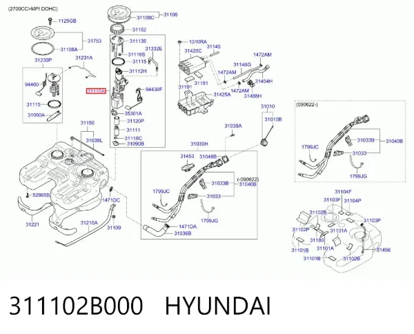 Бензонасос 311102B000 Hyundai/Kia