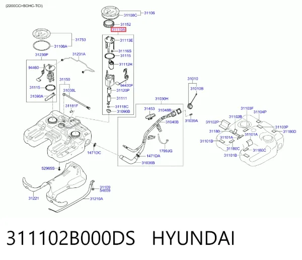 Бензонасос 311102B000DS Hyundai/Kia