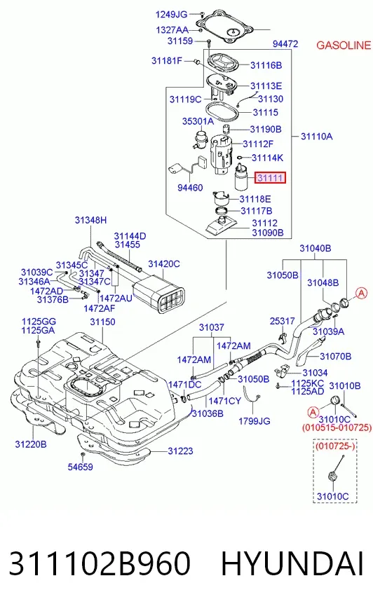 Насос топливный электрический 311102B960 Hyundai/Kia