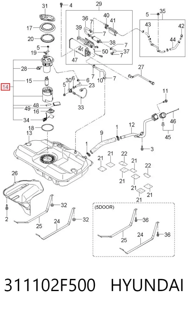 Бензонасос KIA Spectra 