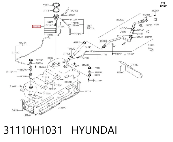 Бензонасос 31110H1031 Hyundai/Kia