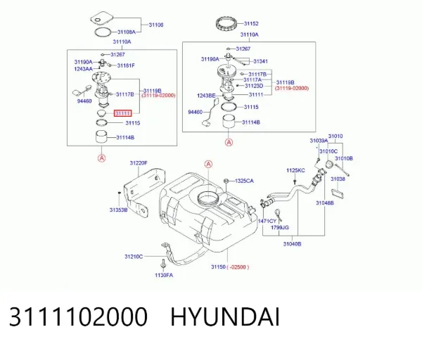 Насос топливный электрический 3111102000 Hyundai/Kia